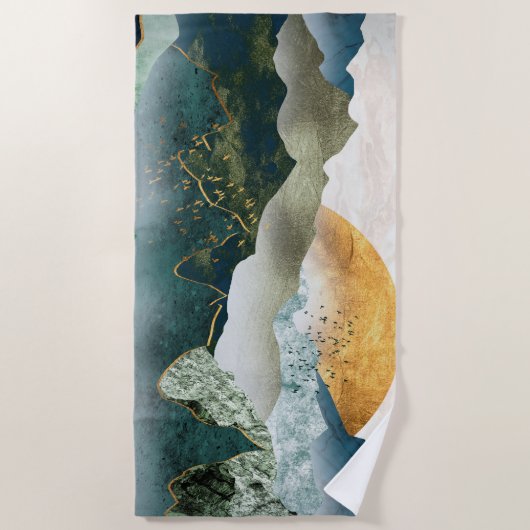 Emerald golden mountains strandlaken (Voorkant)