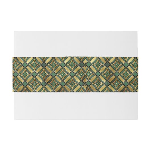 Emerald & Goud Art Deco Uitnodigingen Wikkel (Achterkant Voorbeeld)