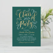Emerald Goud Klas van 2026 Feest Script Foto Kaart (Staand voorkant)