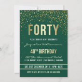 Emerald | Gouden Confetti 40e verjaardag Kaart (Voorkant)