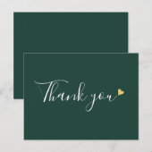 Emerald Gouden Hart Script Bedankt Zakelijk Briefkaart (Voorkant / Achterkant)