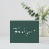 Emerald Gouden Hart Script Bedankt Zakelijk Briefkaart (Staand voorkant)