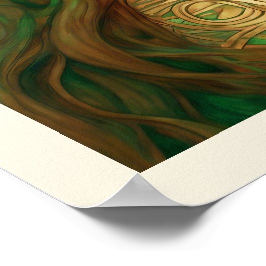 Emerald & Gouden Hoofdband Redhead Vrouw Groene Og Poster (Hoek)