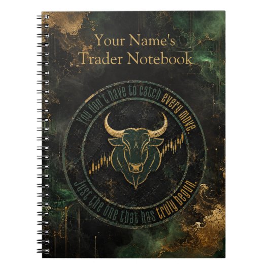 Emerald Gouden Stier Mentaliteit Handel Notitieboek (Voorkant)