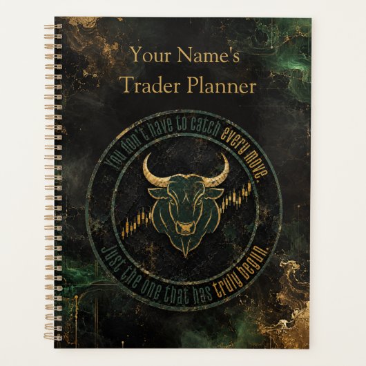 Emerald Gouden Stier Mentaliteit Handel Planner (Voorkant)