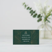Emerald Gouden Tropische QR Code Visitekaartje (Staand voorkant)