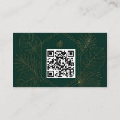 Emerald Gouden Tropische QR Code Visitekaartje (Achterkant)