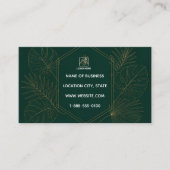 Emerald Gouden Tropische QR Code Visitekaartje (Voorkant)