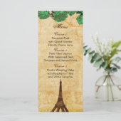 emerald gree eiffel tower Paris Menu (Staand voorkant)
