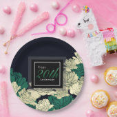 Emerald green 20th Year roos print paper pl Papieren Bordje (Feest)