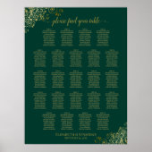 Emerald Green 23 Table Wedding Seating Chart Gold Poster (Voorkant)