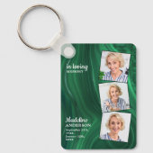 Emerald Green 3 Foto Funeral Gift Memorial Prayer Sleutelhanger (Voorkant)