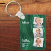 Emerald Green 3 Foto Funeral Gift Memorial Prayer Sleutelhanger (Voorkant)