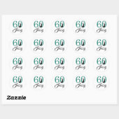 Emerald Green 60 Sassy | Typografie 60e verjaardag Ronde Sticker (Vel)