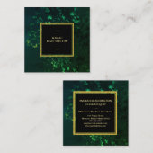 *~* EMERALD GREEN Abstract BLACK Vierkante Visitekaartje (Voorkant / Achterkant)