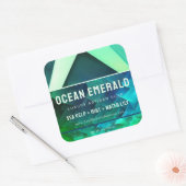 Emerald Green Abstract geometrisch productlabel Vierkante Sticker (Envelop)