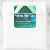 Emerald Green Abstract geometrisch productlabel Vierkante Sticker (Tas)