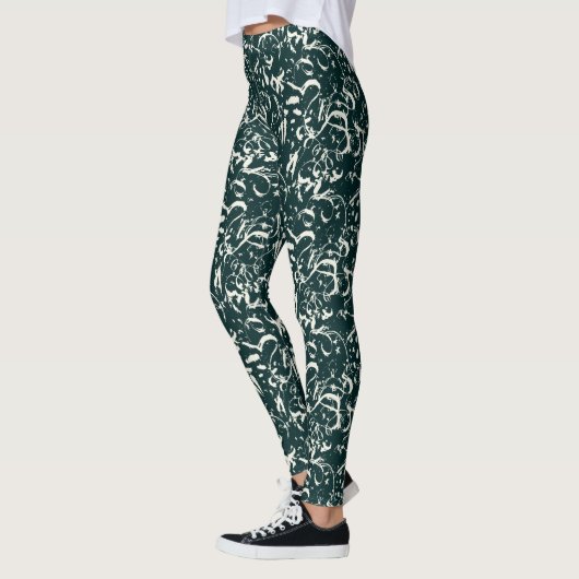 Emerald Green Abstract Leggings  (Links)