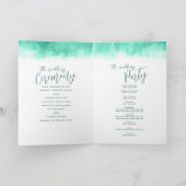 Emerald green abstracte bruiloft programma (Binnen)