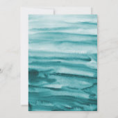 Emerald Green Abstracte Waterverf Elegant Wedding Kaart (Achterkant)