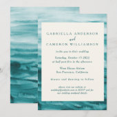 Emerald Green Abstracte Waterverf Elegant Wedding Kaart (Voorkant / Achterkant)