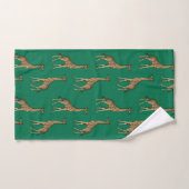 EMERALD GREEN AFRIKAANSE GIRAFFE BATHROOM TOWEL SE BAD HANDDOEK (Handdoek)