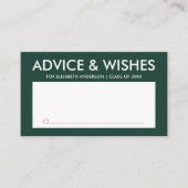 Emerald Green Afstuderen afstudeerfeest voor stude Advieskaart (Voorkant)