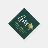 Emerald Green Afstuderen Goud Pet Afstuderen Servet (Hoek)