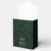 Emerald Green Agaat Goud Script Bruiloft Bedankdoosjes (Geopend)