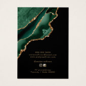 Emerald Green Agaat ketting Display Card Visitekaartje (Achterkant)