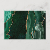 Emerald Green Agaat Marine Blauw Bruiloft Receptie Informatiekaartje (Achterkant)