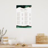 Emerald Green Agaat op White Price List Poster (Keuken)