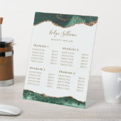 Emerald Green Agaat op witte prijslijst Reclamebord Met Voetstuk (Insitu)