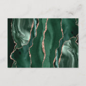 Emerald Green Agaat Roos Goud Bruiloft Details Informatiekaartje (Achterkant)