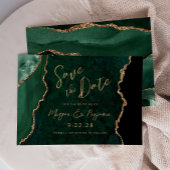 Emerald Green Agaat Script Bruiloft Sla de datum o Save The Date