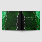 Emerald Green Agaat Wedding Silver Gastenboek (Volledig)