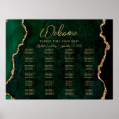 Emerald Green Agate Alfabetical Wedding Seating Se Poster (Voorkant)