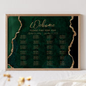 Emerald Green Agate Alfabetical Wedding Seating Se Poster