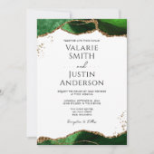 Emerald Green Agate Budget Wedding Kaart (Voorkant)