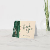 Emerald Green Agate Champagne bruiloft Bedankt Kaart (Voorkant)
