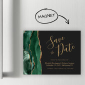 Emerald Green Agate Dark Wedding Save the Date