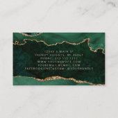 Emerald Green Agate Gold Glitter Luxury Visitekaartje (Achterkant)