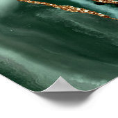 Emerald Green Agate Gold Script Wedding Welcome Poster (Hoek)