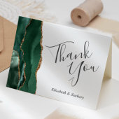 Emerald Green Agate Gold Wedding Hartelijk dank Kaart