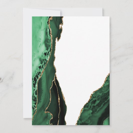 Emerald Green Agate Gold White 50e verjaardag Kaart (Achterkant)