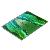 Emerald green agate marble name script notitieboek (Linkerzijde)