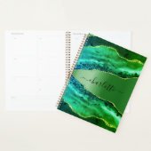 Emerald green agate marble name script planner (Display)