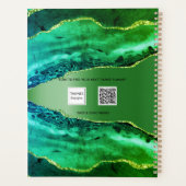 Emerald green agate marble name script planner (Achterkant)