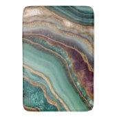 Emerald Green Agate Marble Teal Geode Gold Glitter Badmat (Voorkant Verticaal)