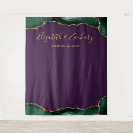 Emerald Green Agate Paarse trouwfotocabine Wandkleed